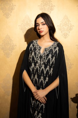 Black Chevron Cape Jalabiya