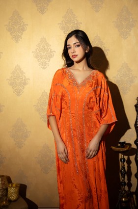 Amber Panel Embroidered Kaftan