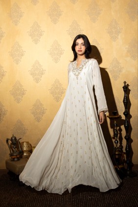 Ivory Paisley Jalabiya