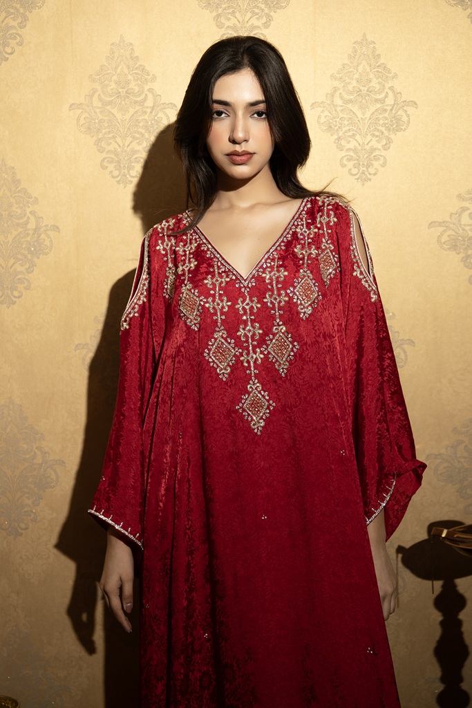 Maroon Jewel-Toned Kaftan